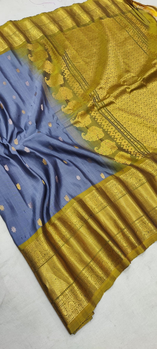 Gadwal Handloom Pure Silk Kanchi border - GadwalHandloom