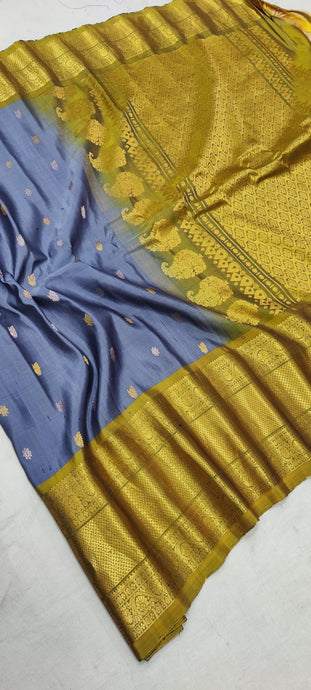 Gadwal Handloom Pure Silk Kanchi border - GadwalHandloom