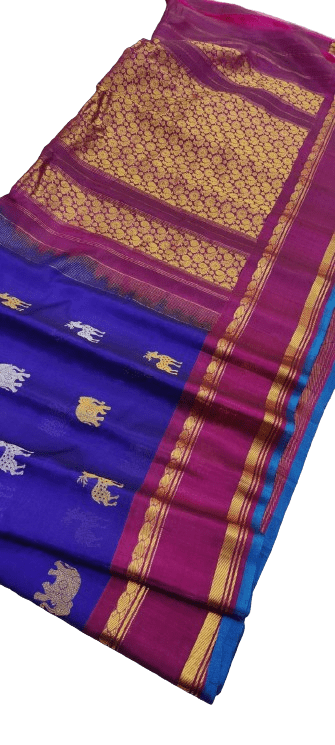 Gadwal Handloom Pure Sico Self Rich Pallu Spl Butta