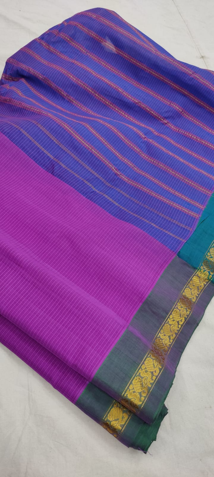 Gadwal Handloom Pure Cotton Small Border - GadwalHandloom