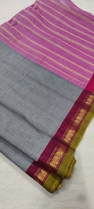 Gadwal Handloom Pure Cotton Small Border - GadwalHandloom