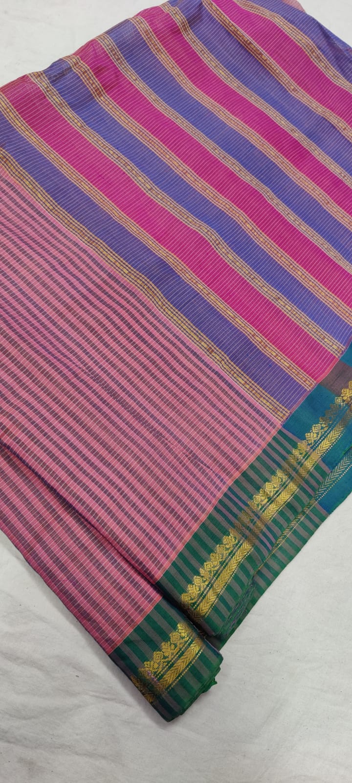 Gadwal Handloom Pure Cotton Small Border - GadwalHandloom