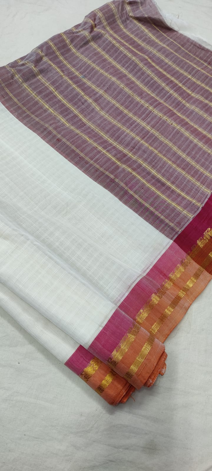 Gadwal Handloom Pure Cotton Small Border - GadwalHandloom