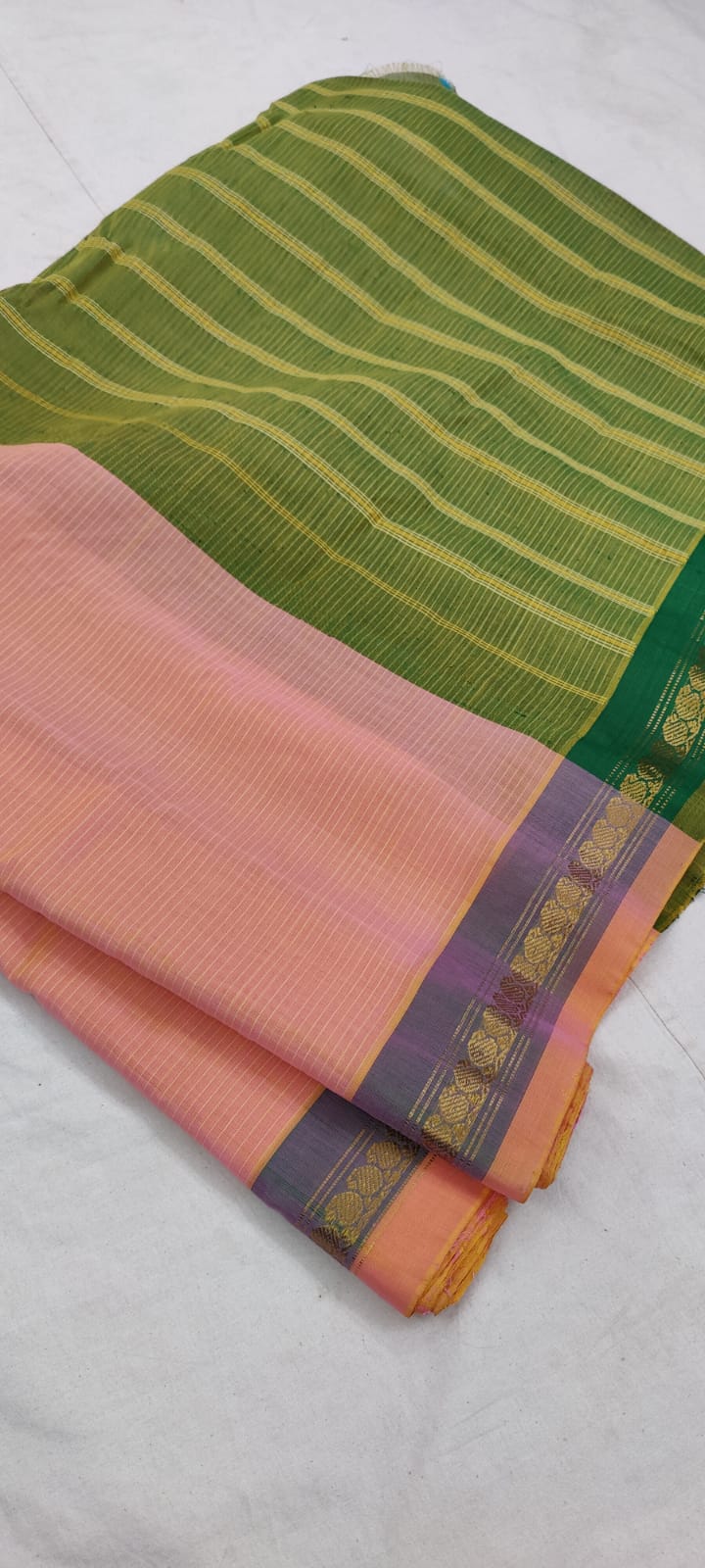 Gadwal Handloom Pure Cotton Small Border - GadwalHandloom