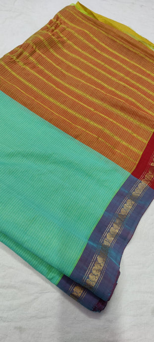 Gadwal Handloom Pure Cotton Small Border - GadwalHandloom
