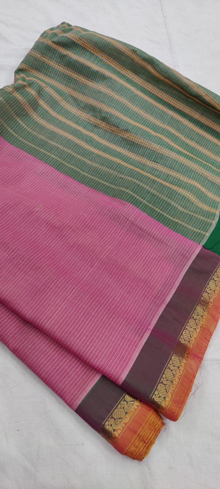 Gadwal Handloom Pure Cotton Small Border - GadwalHandloom