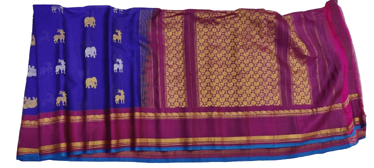 Gadwal Handloom Pure Sico Self Rich Pallu Spl Butta - GadwalHandloom