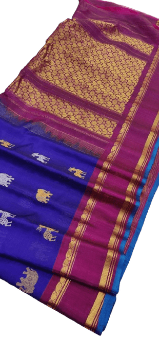 Gadwal Handloom Pure Sico Self Rich Pallu Spl Butta - GadwalHandloom