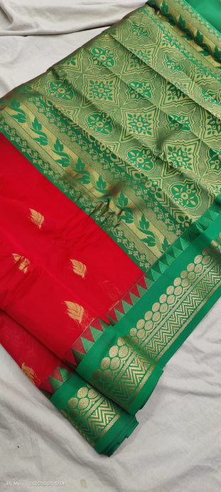 Gadwal Pure Sico Rich Pallu with blouse Power loom - GadwalHandloom