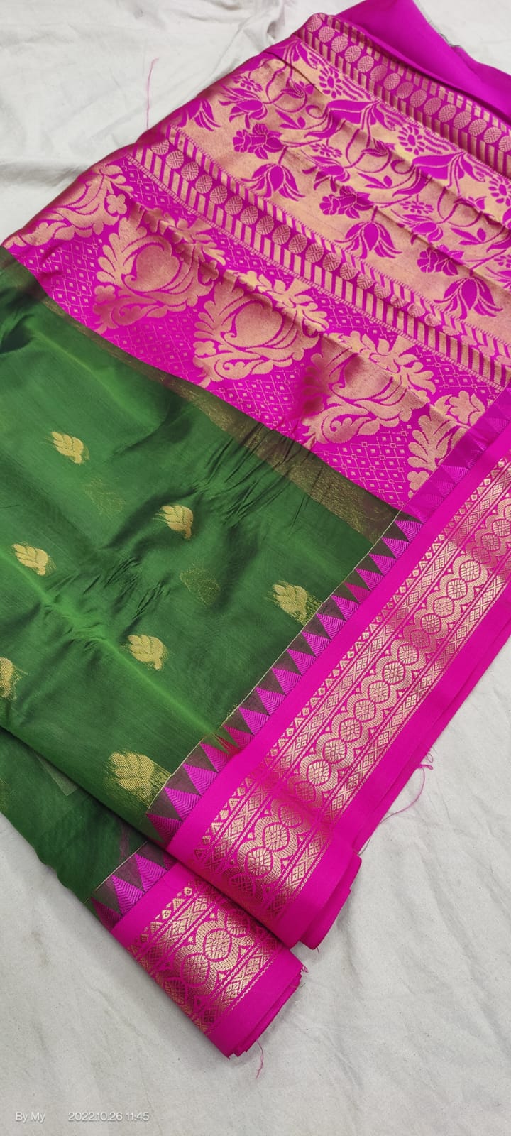 Gadwal Pure Sico Rich Pallu with blouse Power loom - GadwalHandloom