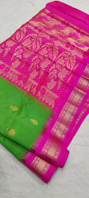 Gadwal Pure Sico Rich Pallu with blouse Power loom - GadwalHandloom