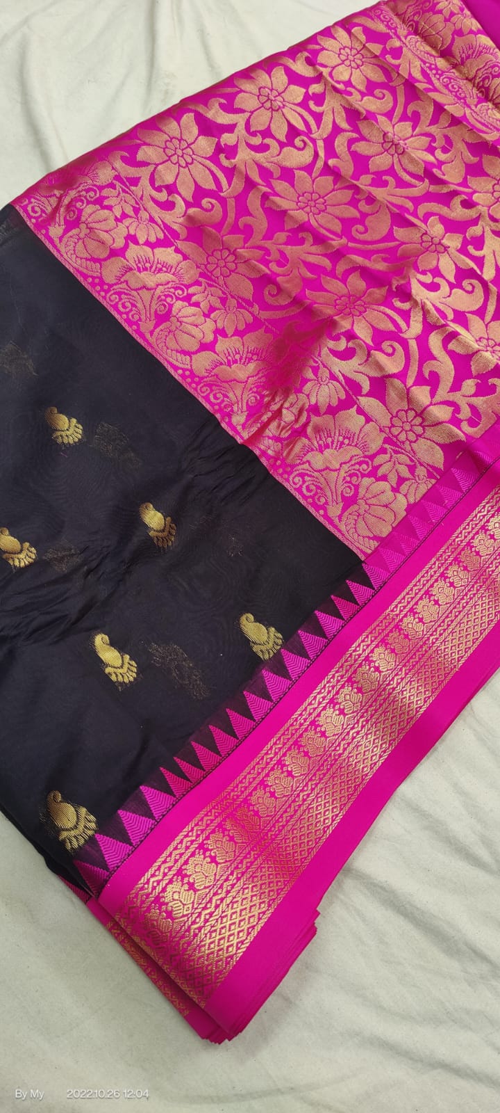 Gadwal Pure Sico Rich Pallu with blouse Power loom - GadwalHandloom