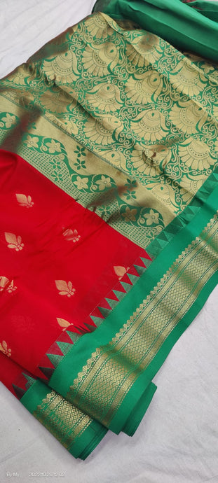 Gadwal Pure Sico Rich Pallu with blouse Power loom - GadwalHandloom