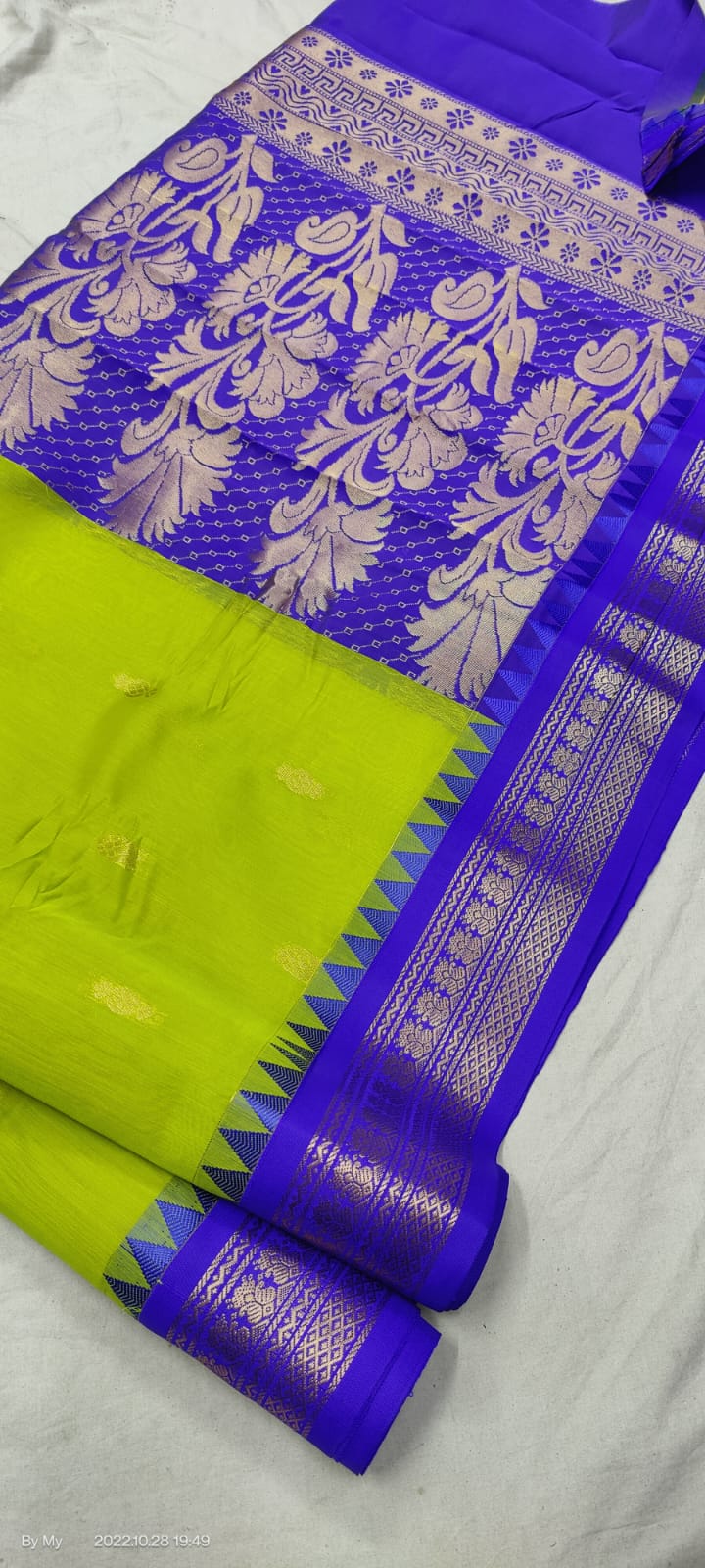 Gadwal Pure Sico Rich Pallu with blouse Power loom - GadwalHandloom