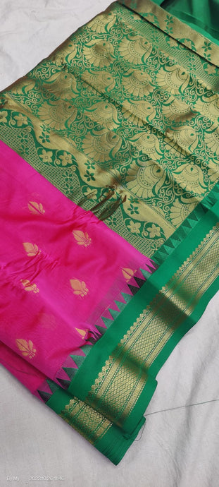 Gadwal Pure Sico Rich Pallu with blouse Power loom - GadwalHandloom