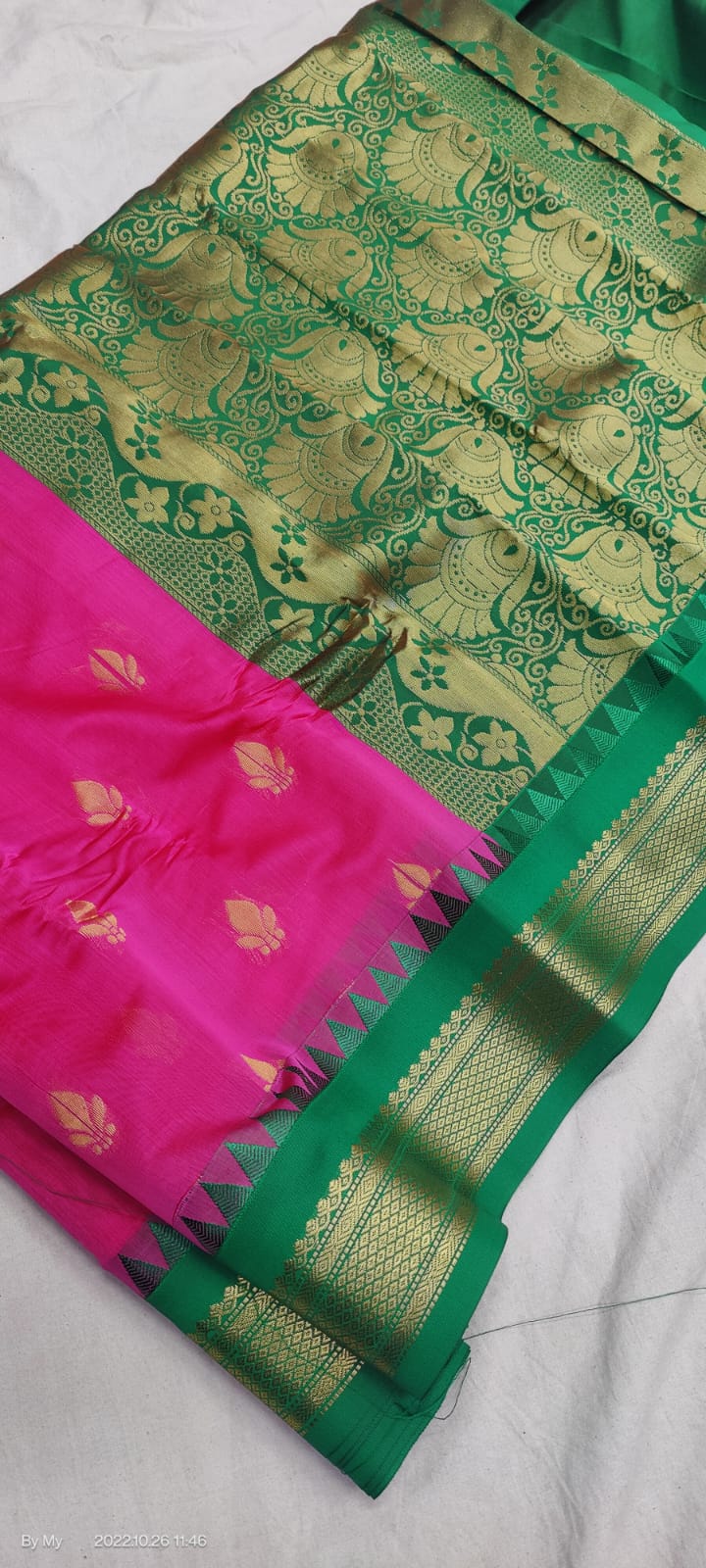 Gadwal Pure Sico Rich Pallu with blouse Power loom - GadwalHandloom