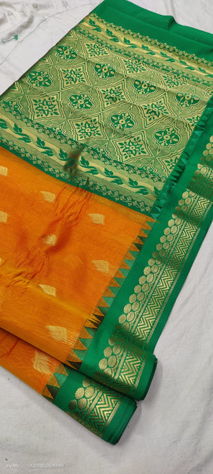 Gadwal Pure Sico Rich Pallu with blouse Power loom - GadwalHandloom