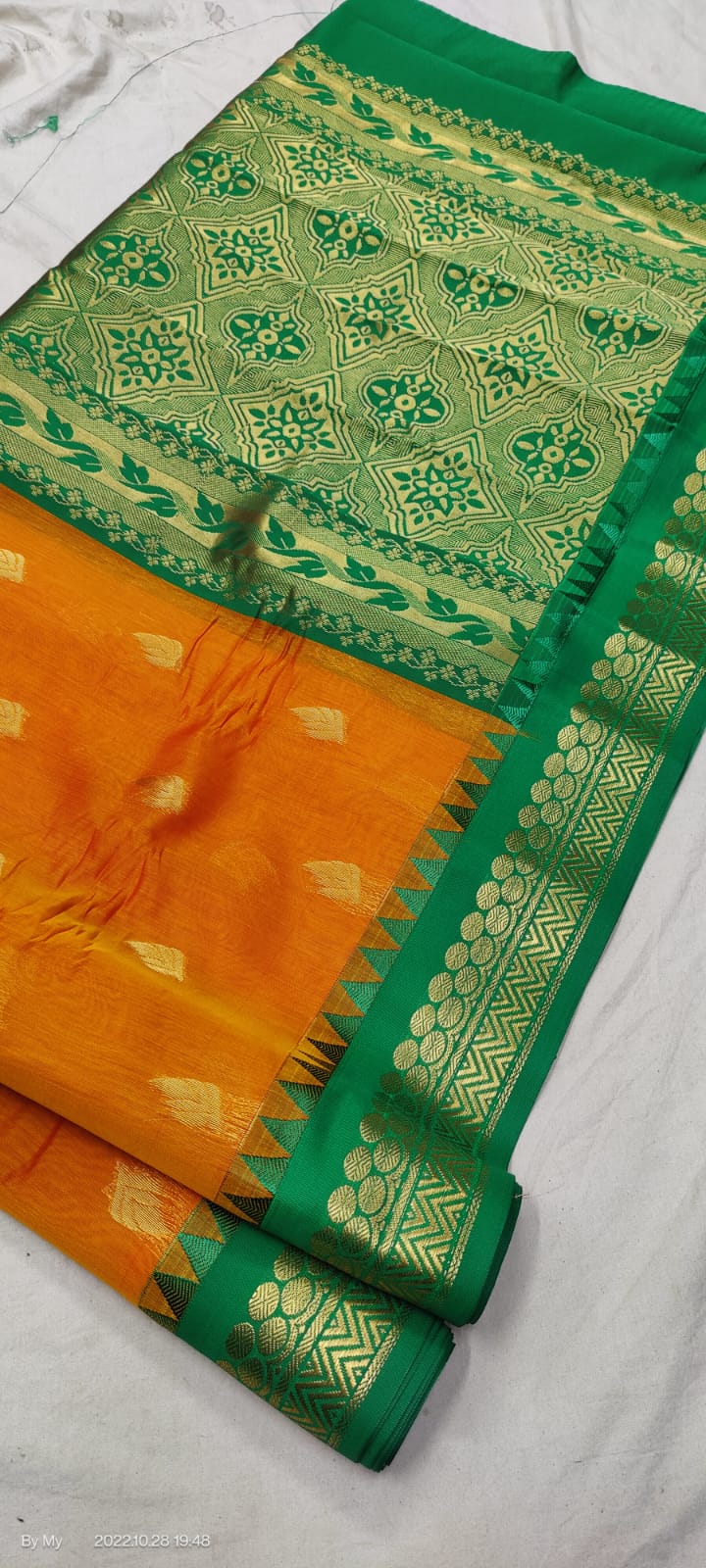 Gadwal Pure Sico Rich Pallu with blouse Power loom - GadwalHandloom
