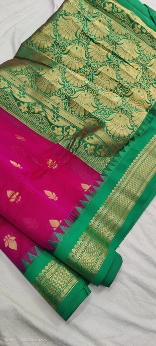 Gadwal Pure Sico Rich Pallu with blouse Power loom - GadwalHandloom