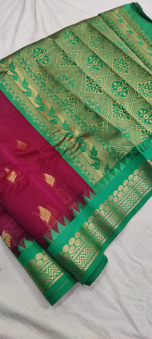 Gadwal Pure Sico Rich Pallu with blouse Power loom - GadwalHandloom