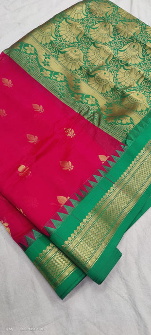 Gadwal Pure Sico Rich Pallu with blouse Power loom - GadwalHandloom