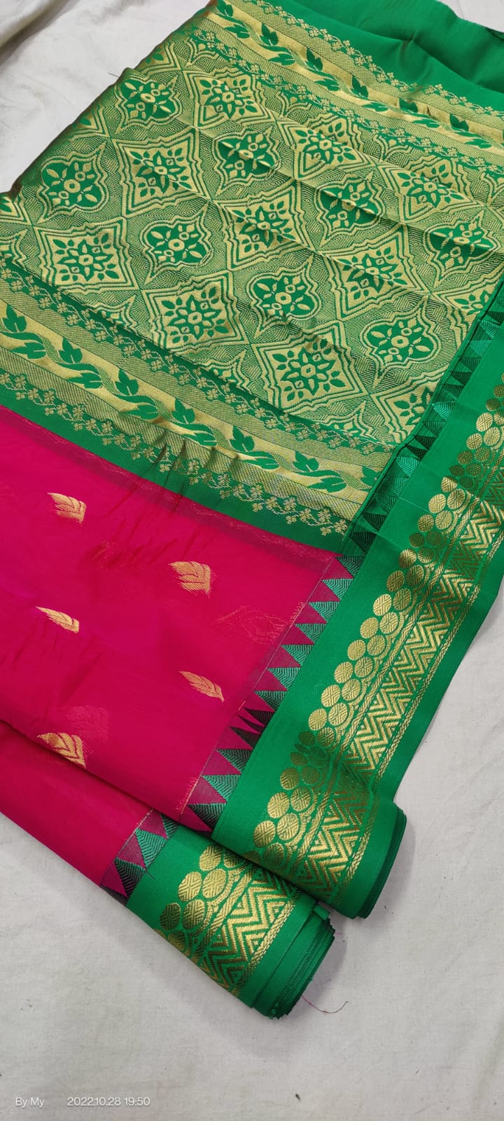 Gadwal Pure Sico Rich Pallu with blouse Power loom - GadwalHandloom