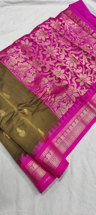Gadwal Pure Sico Rich Pallu with blouse Power loom - GadwalHandloom