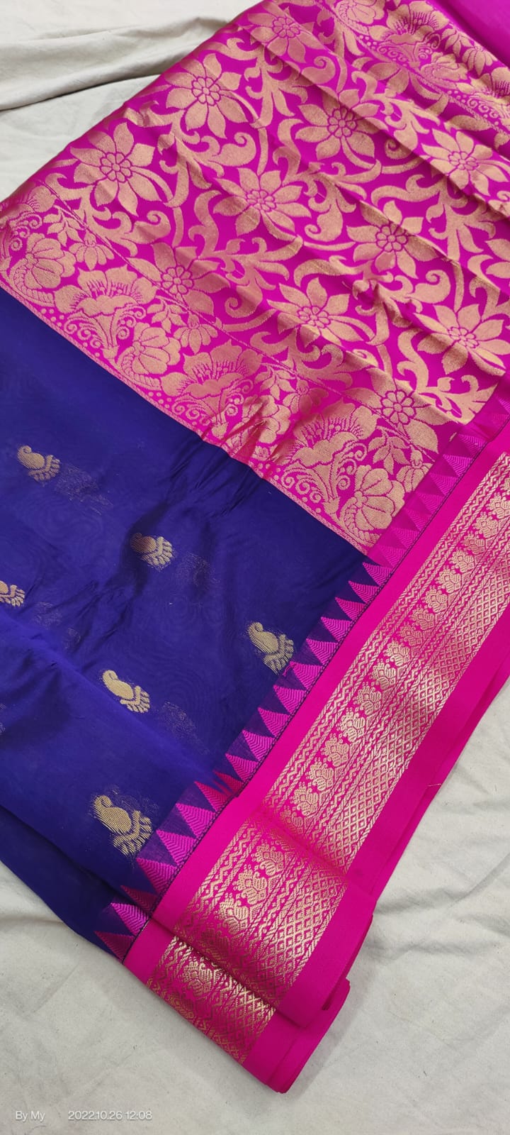 Gadwal Pure Sico Rich Pallu with blouse Power loom - GadwalHandloom