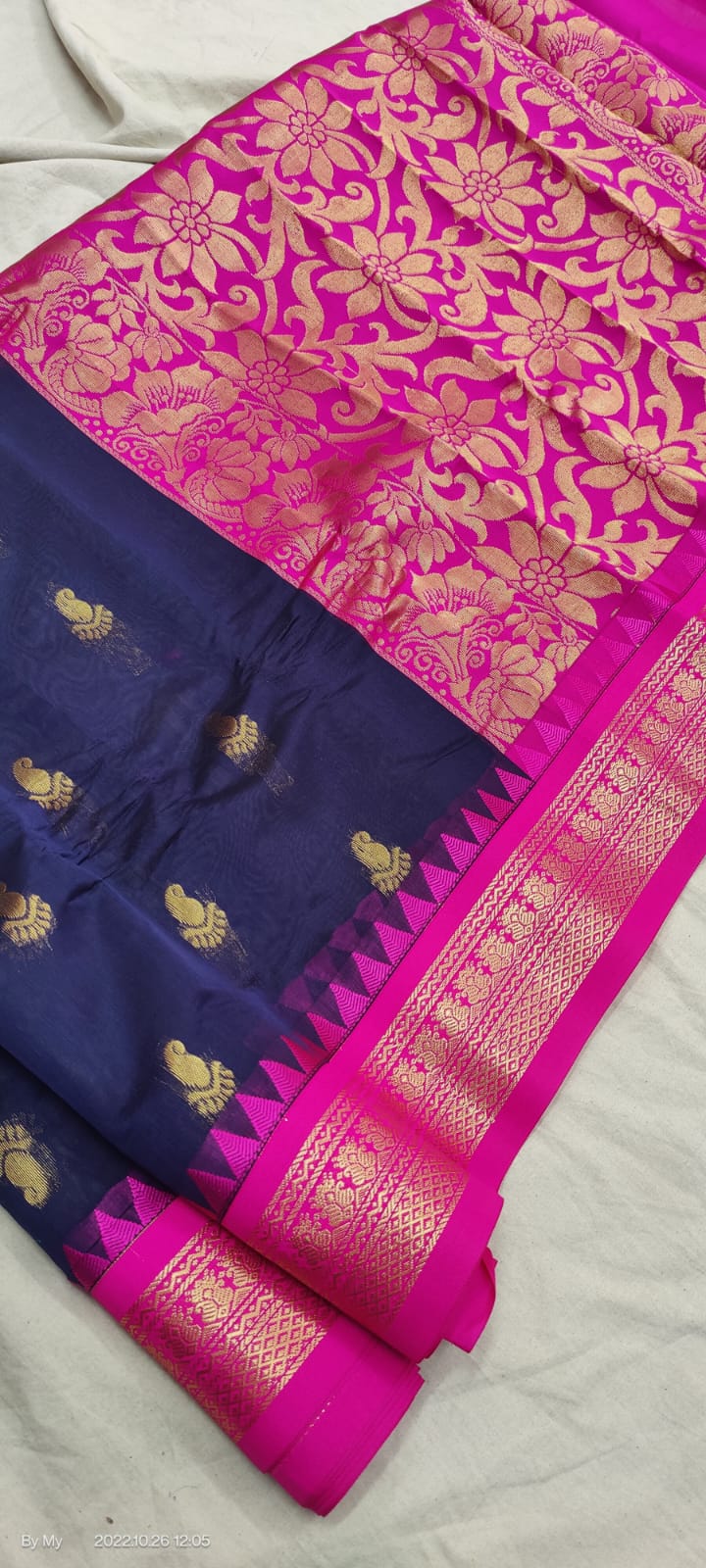 Gadwal Pure Sico Rich Pallu with blouse Power loom - GadwalHandloom